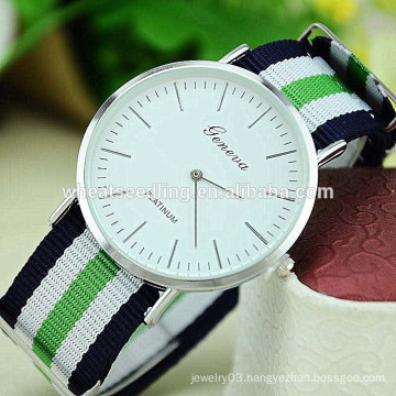 2015 newest design geneva fabric military watch